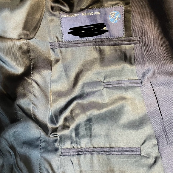 Tom James Royal Classic Custom Tailored Navy Blue single-breasted suit blazer, S - Picture 7 of 9